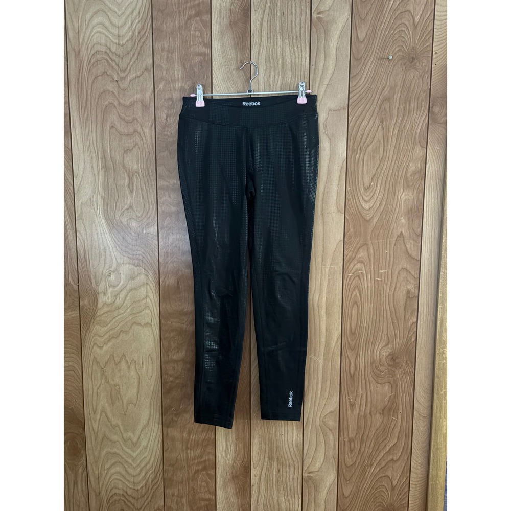 Reebok Speedwick Womens Black Tonal Dot Athletic‎ Leggings Small